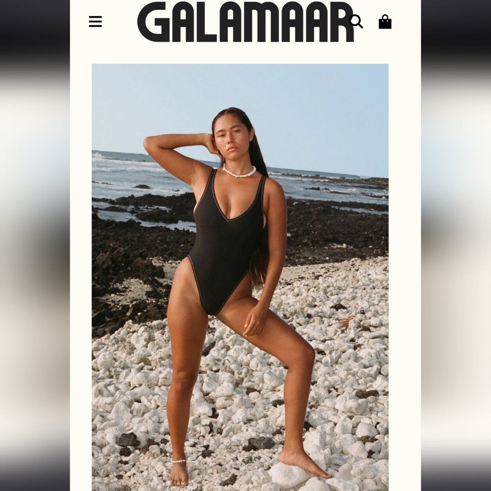 Free People X Galamaar One Piece Black Free People Swimsuit Women’s  L NWT